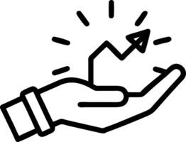 Hand presenting holographic perseverance symbol representing growth mindset learning perseverance in empty space background vector