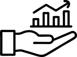 Hand presenting holographic profit metrics symbolizing profit metrics in financial management within empty space background Set 3 vector