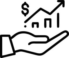 Hand presenting holographic profit forecast icon symbolizing profit forecast in financial management within empty space background Set 2 vector