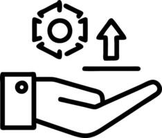 Hand presenting holographic optimization icon symbolizing sales optimization in marketing within empty space background Set 2 vector