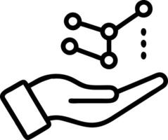 Hand presenting holographic performance symbol representing growth hormone hormone in empty space background vector