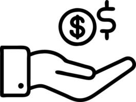 Hand presenting holographic loan and lending icons representing asset purchase financial management in empty space vector