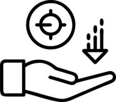Hand presenting holographic management icon symbolizing yield return management in financial context within empty space background Set 3 vector