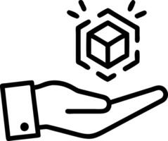 Hand presenting holographic optimization icon symbolizing sales optimization in marketing within empty space background vector
