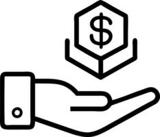Hand presenting holographic investment startup funding symbol representing investment startup funding in empty space background Set 4 vector