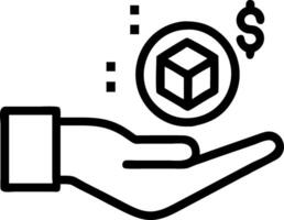 Hand presenting holographic investment startup funding symbol representing investment startup funding in empty space background Set 7 vector