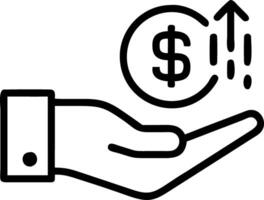 Hand presenting holographic investment startup funding symbol representing investment startup funding in empty space background Set 3 vector