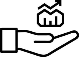 Hand presenting holographic investment management services symbol representing investment management services in empty space background Set 5 vector