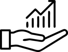 Hand presenting holographic investment growth stocks symbol representing investment growth stocks in empty space background Set 6 vector