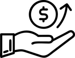 Hand presenting holographic investment management services symbol representing investment management services in empty space background Set 2 vector