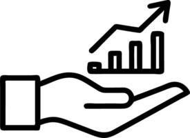Hand presenting holographic investment growth stocks symbol representing investment growth stocks in empty space background Set 2 vector