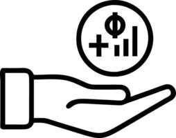 Hand presenting holographic investment hedge funds symbol representing investment hedge funds in empty space background Set 4 vector