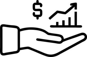 Hand presenting holographic investment hedge funds symbol representing investment hedge funds in empty space background Set 2 vector