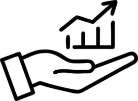 Hand presenting holographic investment growth stocks symbol representing investment growth stocks in empty space background Set 5 vector