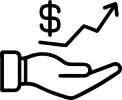 Hand presenting holographic investment management services symbol representing investment management services in empty space background Set 3 vector