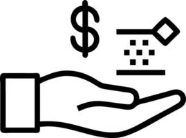 Hand presenting holographic investment cryptocurrency guide symbol representing investment cryptocurrency guide in empty space background Set 12 vector