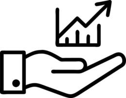 Hand presenting holographic investment growth stocks symbol representing investment growth stocks in empty space background Set 3 vector