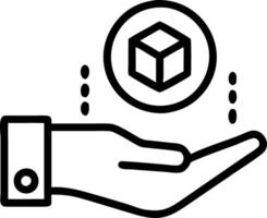 Hand presenting holographic investment cryptocurrency guide symbol representing investment cryptocurrency guide in empty space background Set 19 vector