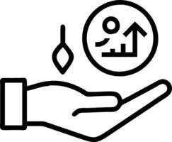 Hand presenting holographic investment cryptocurrency guide symbol representing investment cryptocurrency guide in empty space background Set 7 vector
