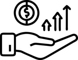 Hand presenting holographic investment cryptocurrency guide symbol representing investment cryptocurrency guide in empty space background vector