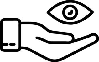 Hand presenting holographic insight symbol representing empathy understanding insight in empty space background vector