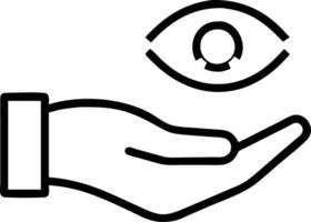 Hand presenting holographic insight symbol representing empathy understanding insight in empty space background Set 2 vector