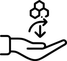 Hand presenting holographic growth hormone development fitness symbol representing growth hormone development fitness in empty space background Set 6 vector