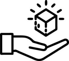 Hand presenting holographic innovation symbol representing growth mindset learning innovation in empty space background vector