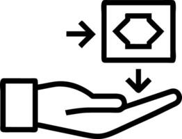 Hand presenting holographic drag and drop interface for low code automation with empty space background vector