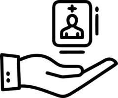 Hand presenting holographic employee benefits digital interface showing healthcare insurance financial perks icons in empty space vector