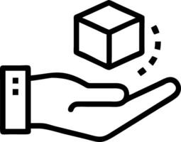 Hand presenting holographic digital advertising icon symbolizing digital advertising in marketing within empty space background vector