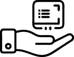 Hand presenting holographic device showcasing digital wallpaper trends with empty space background Set 8 vector