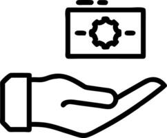 Hand presenting holographic deployment icon for low code automation in empty space background vector