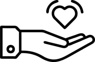 Hand presenting holographic compassion symbol representing empathy compassion sensitivity in empty space background vector