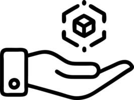 Hand presenting holographic collaboration icon for low code development teamwork in empty space background vector