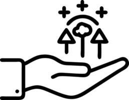 Hand presenting holographic challenges symbol representing growth mindset learning challenges in empty space background vector