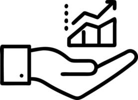 Hand presenting holographic business insight analysis optimization symbol in empty space background Set 14 vector