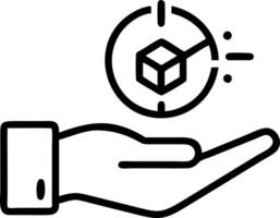 Hand presenting holographic business insight analysis optimization symbol in empty space background Set 10 vector