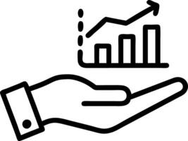 Hand presenting holographic business insight analysis optimization symbol in empty space background Set 18 vector