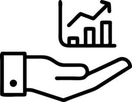 Hand presenting holographic business insight analysis optimization symbol in empty space background Set 5 vector