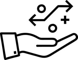 Hand presenting holographic business insight analysis optimization symbol in empty space background Set 11 vector