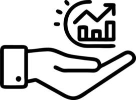 Hand presenting holographic business insight analysis optimization symbol in empty space background Set 4 vector