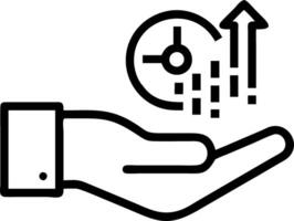 Hand presenting holographic business insight analysis optimization symbol in empty space background Set 9 vector