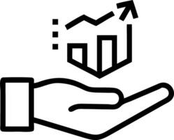 Hand presenting holographic business insight analysis optimization symbol in empty space background Set 6 vector