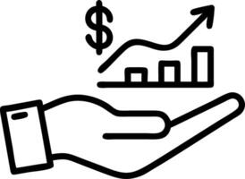 Hand presenting holographic business growth optimization symbol representing expansion optimization in empty space background Set 14 vector