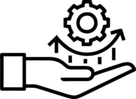 Hand presenting holographic business insight analysis optimization symbol in empty space background Set 8 vector