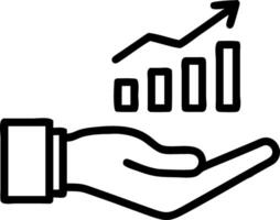 Hand presenting holographic business growth optimization symbol representing expansion optimization in empty space background Set 5 vector