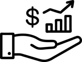 Hand presenting holographic business growth optimization symbol representing expansion optimization in empty space background Set 7 vector