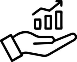 Hand presenting holographic business growth optimization symbol representing expansion optimization in empty space background Set 4 vector