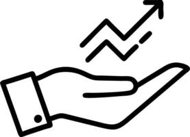 Hand presenting holographic business growth optimization symbol representing expansion optimization in empty space background Set 3 vector